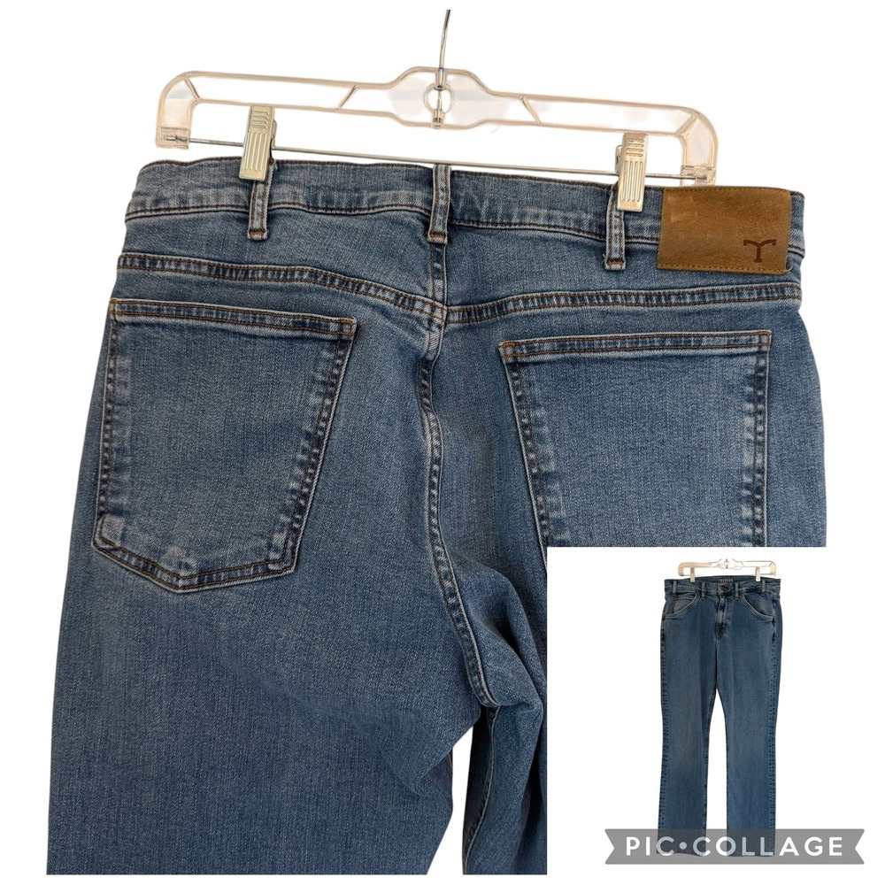 Tecovas Premium Relaxed Jeans Men Medium Wash Blue Stretch 32x32 TM130009 Cowboy